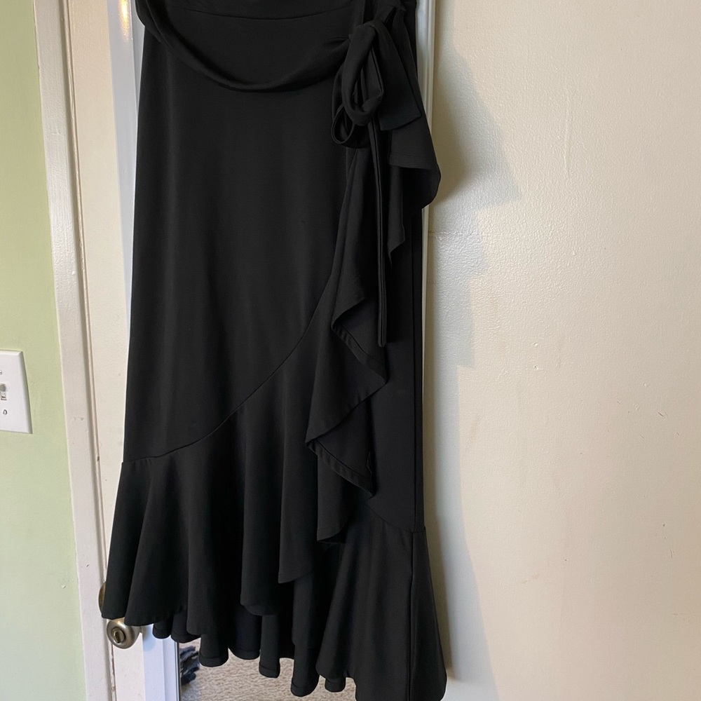 Banana Republic Black Wrap Ruffle Midi Skirt